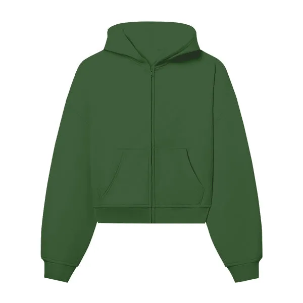 The Drop Cut Women’s Crop Zip Front Hoodie