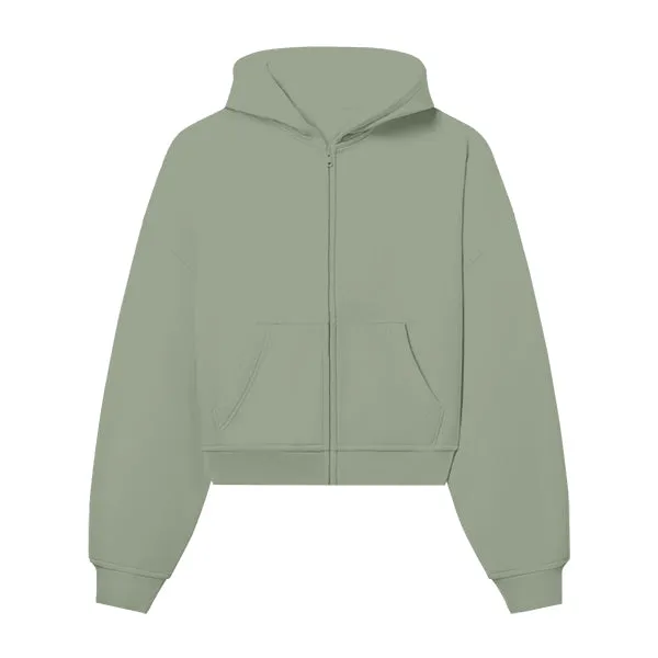 The Drop Cut Women’s Crop Zip Front Hoodie