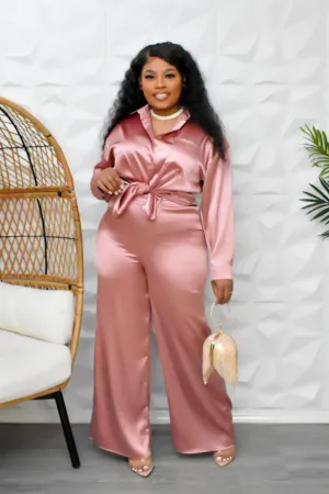 The “Royal Girl” Satin Mauve Set