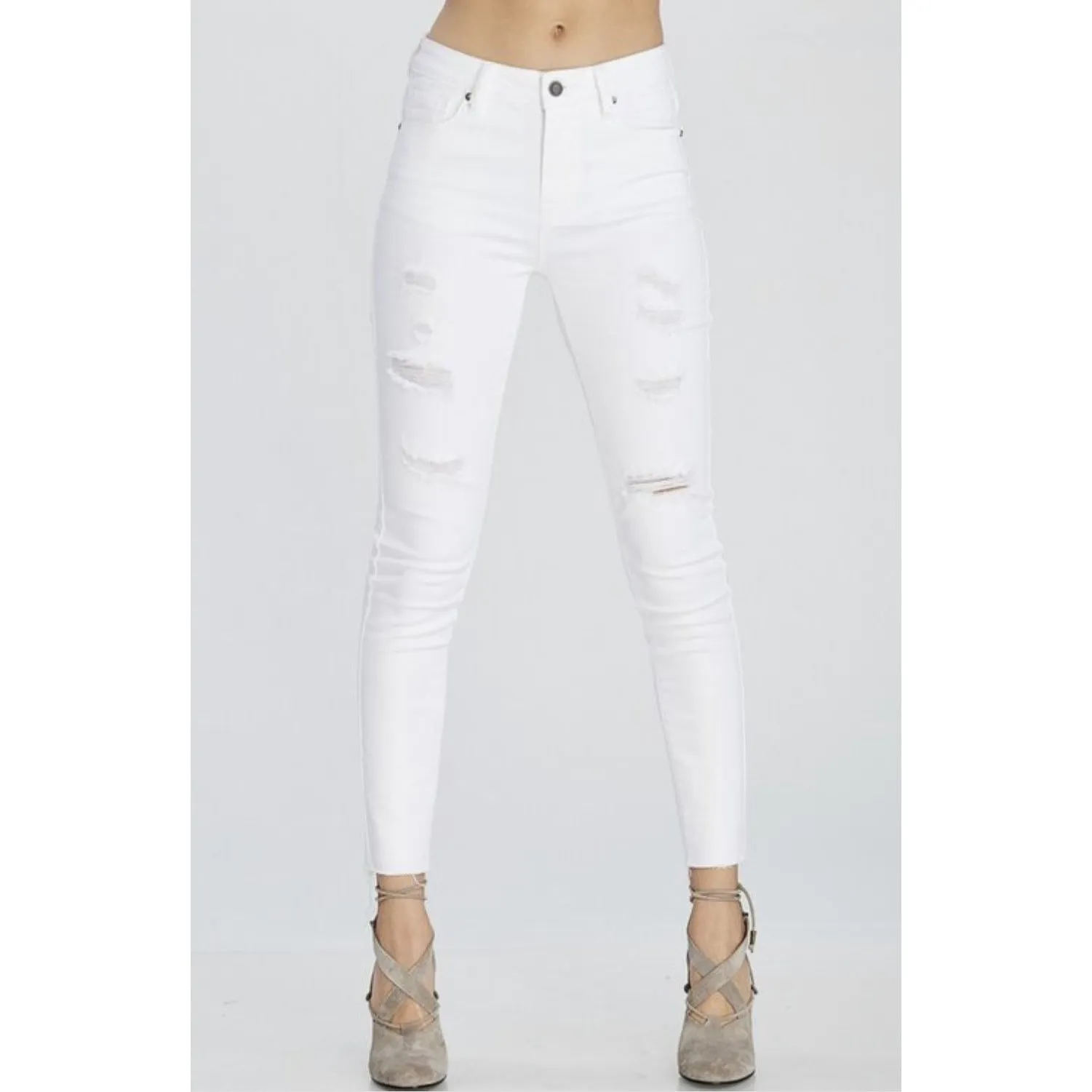 The Ultimate White Mid-Rise Skinny Jeans