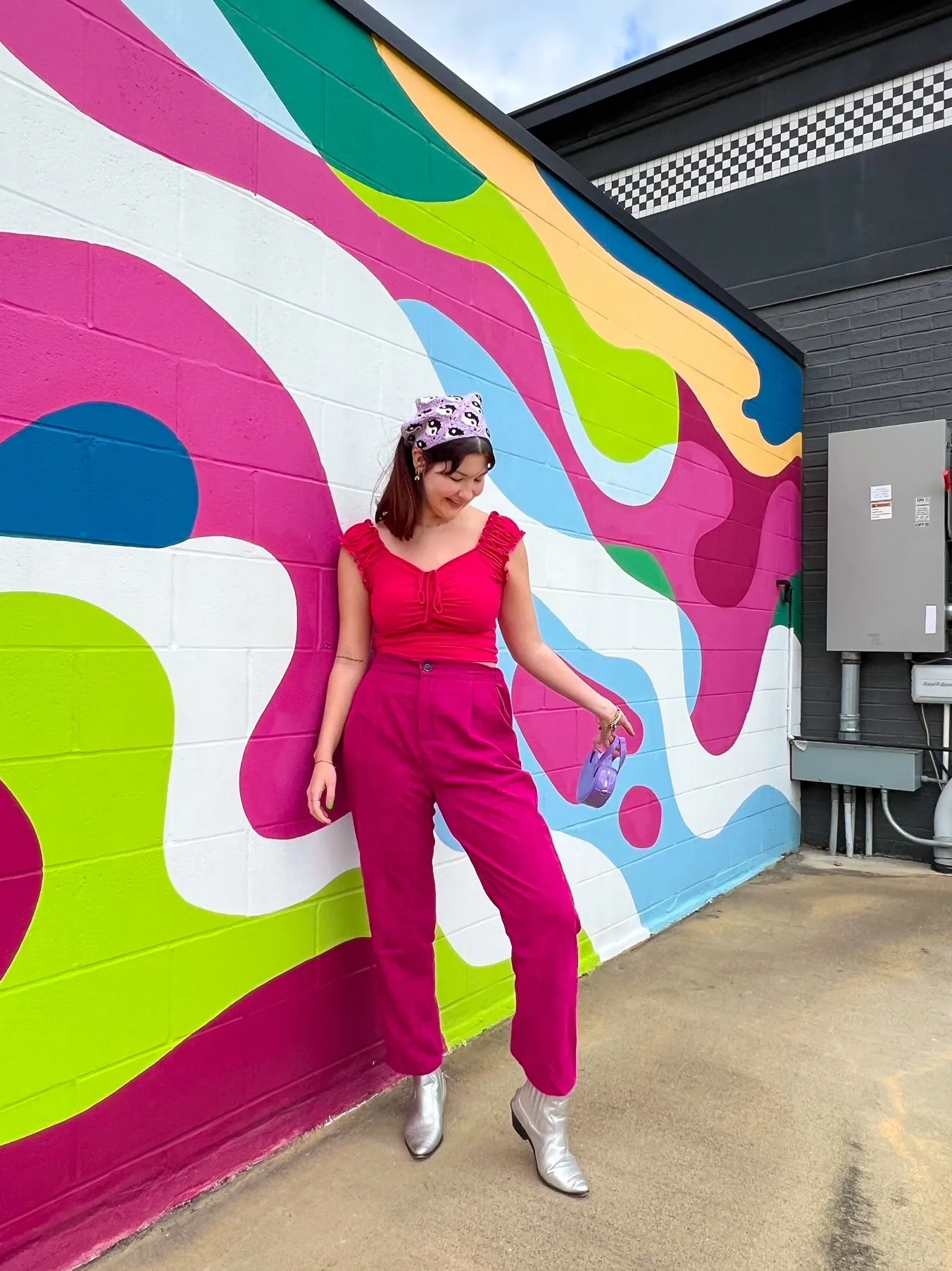Theme Park pants in Berry (S-3XL)