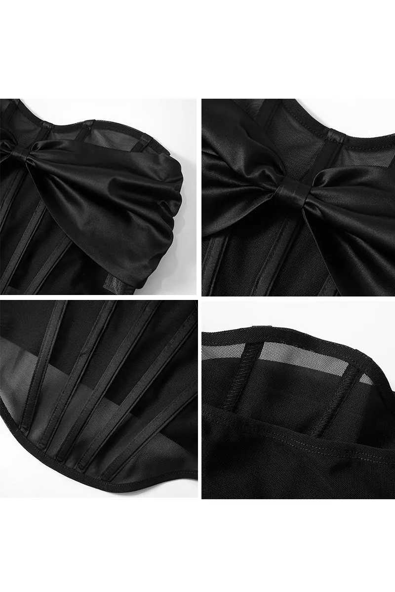 TL616 Bow Adorned Corset Top