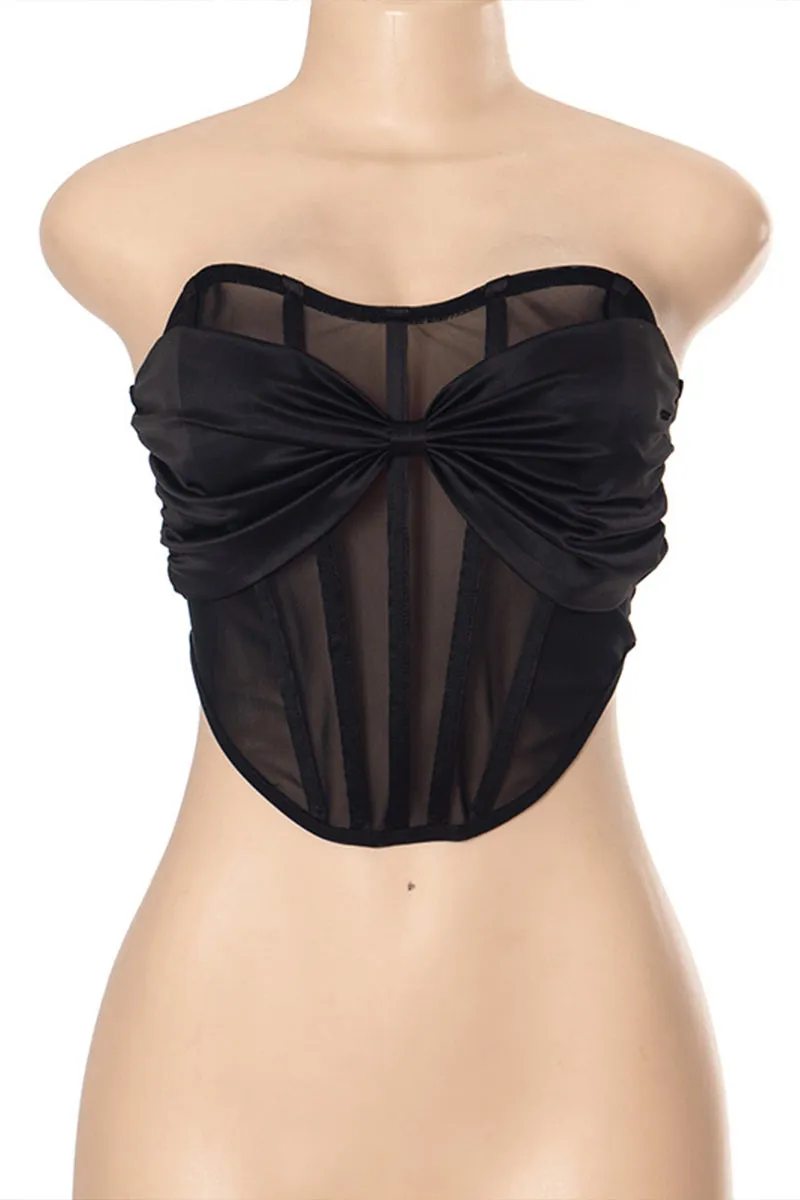 TL616 Bow Adorned Corset Top
