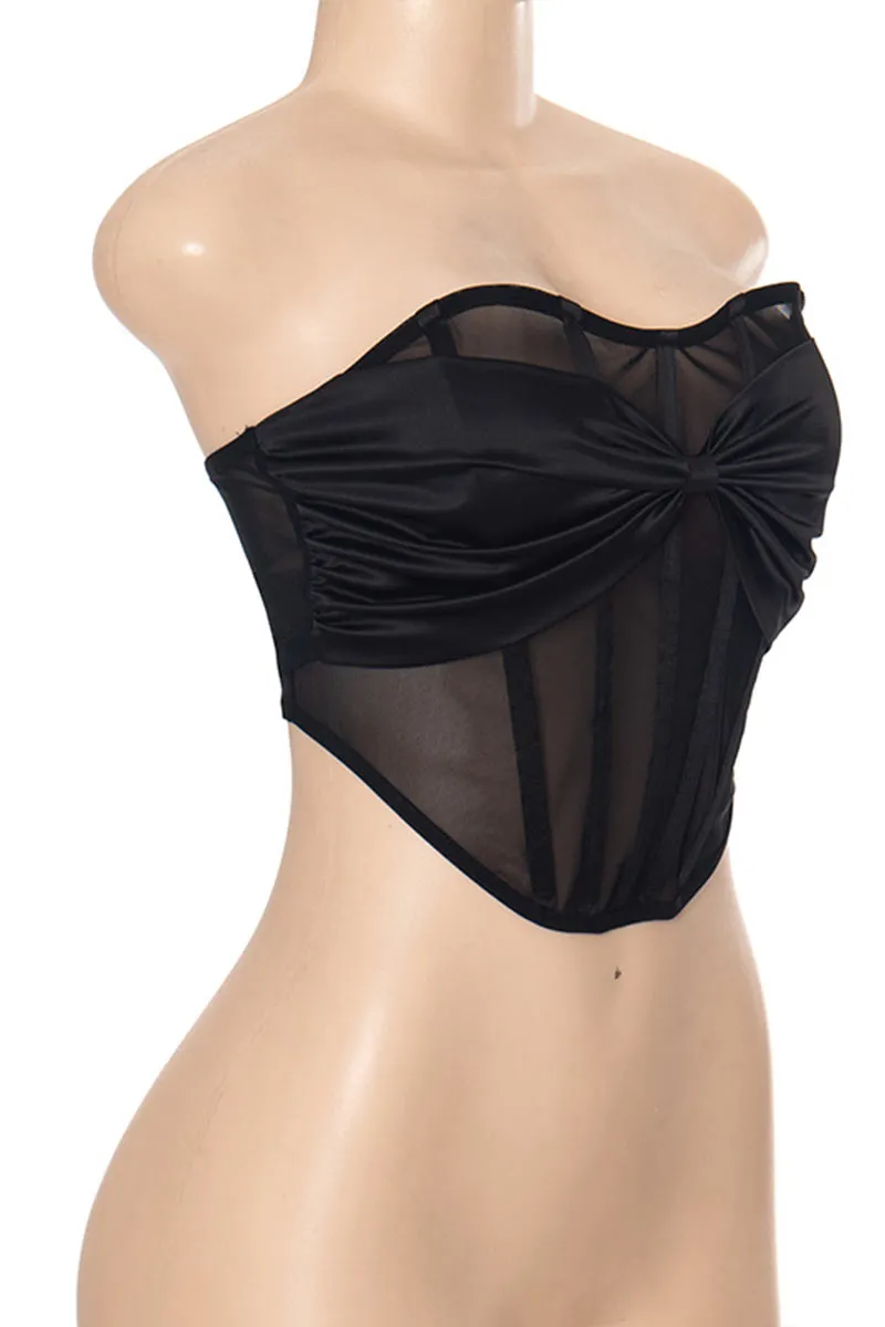 TL616 Bow Adorned Corset Top