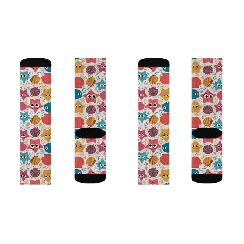 Trendy Fashion Socks with Starfishes and Sea Shells