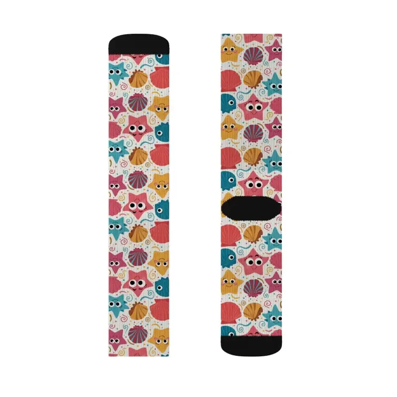 Trendy Fashion Socks with Starfishes and Sea Shells
