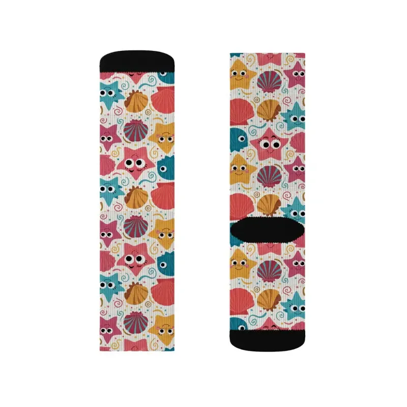 Trendy Fashion Socks with Starfishes and Sea Shells
