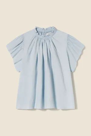 Trovata - Carla Highneck Shirt in Chambray