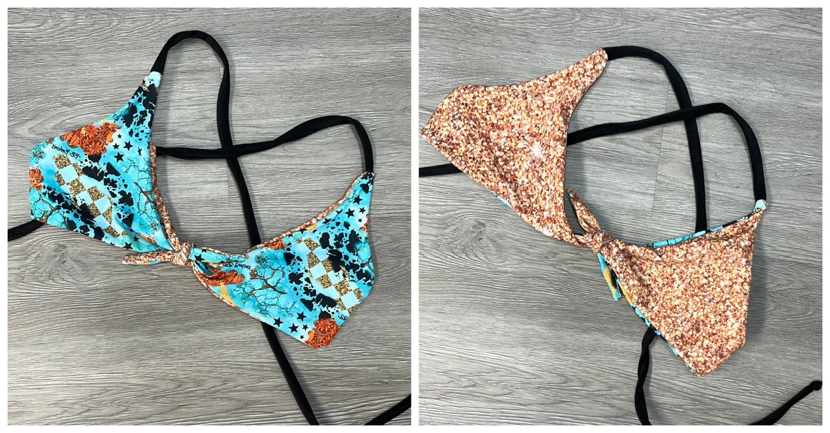 Turquoise Gem Glitter Whiskey River Top