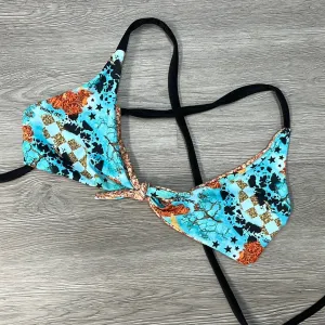 Turquoise Gem Glitter Whiskey River Top