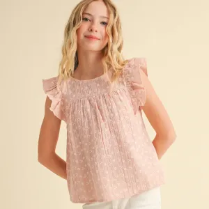 Tween Pink Open Back Shirt