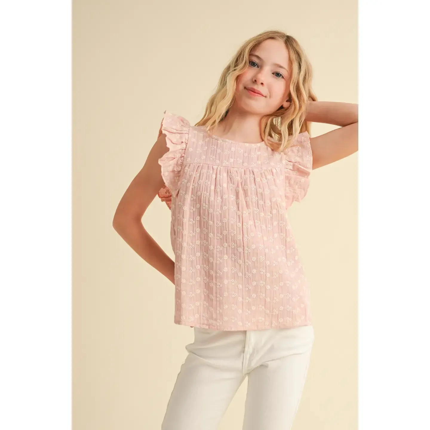 Tween Pink Open Back Shirt