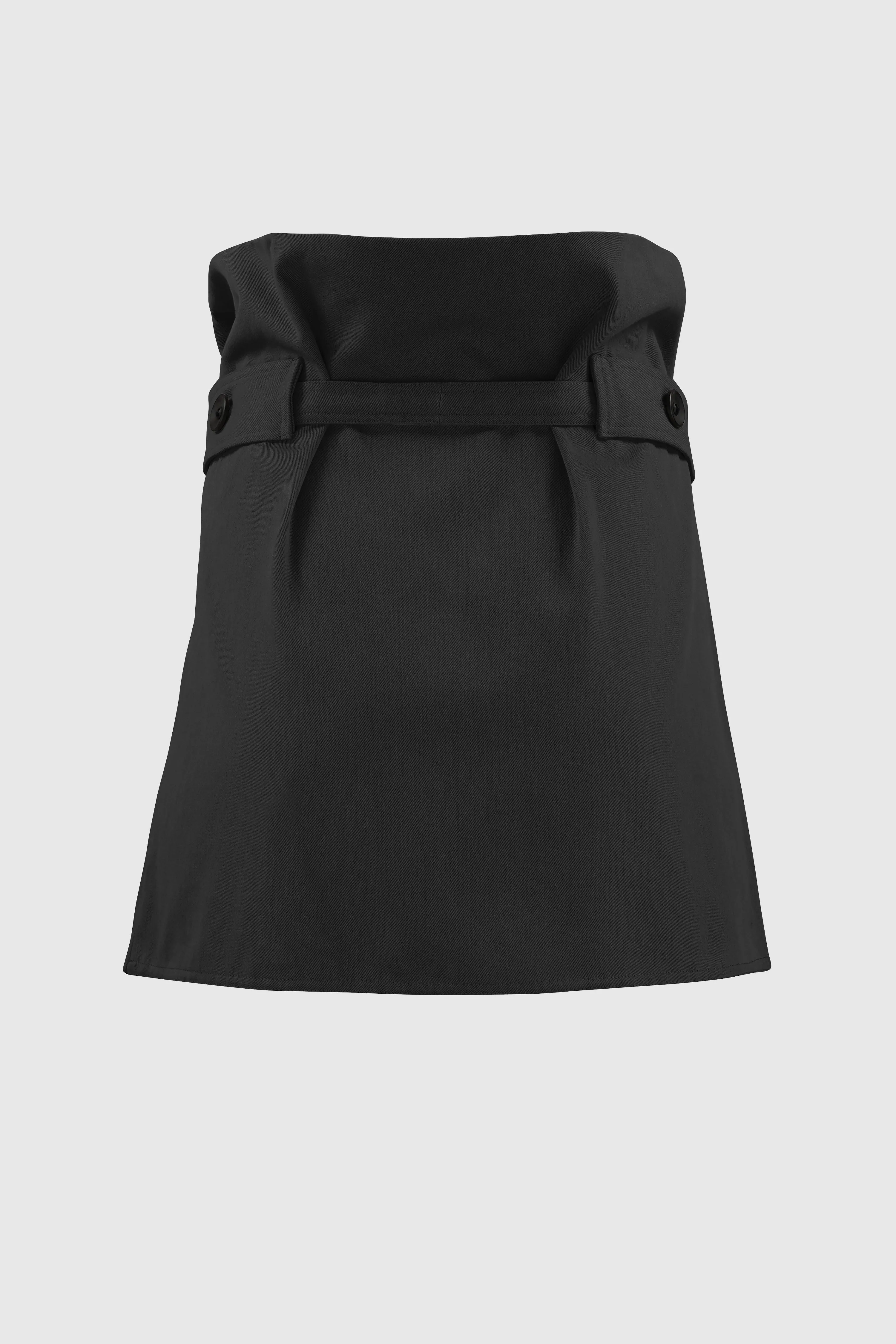 TWILL MINI SKIRT W/ OVERSIZED STOPPER