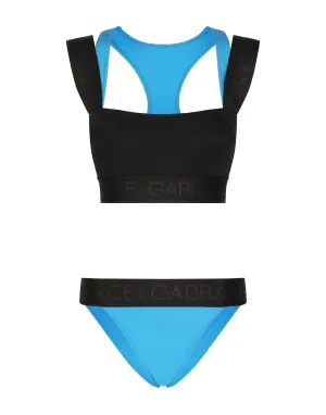 Two-tone bikini with bralette bikini top