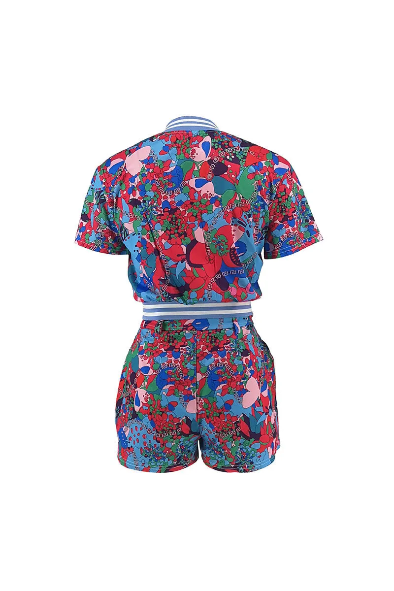 UM0092 Graphic Top and Shorts Set