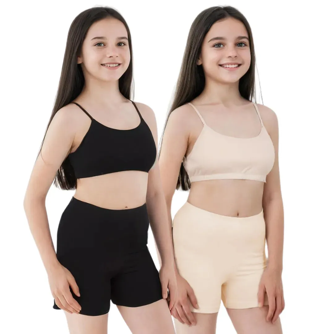 Under Dress Shorts | Full Hip Coverage | Prevents Inner Thigh Chafing | 2 Pack