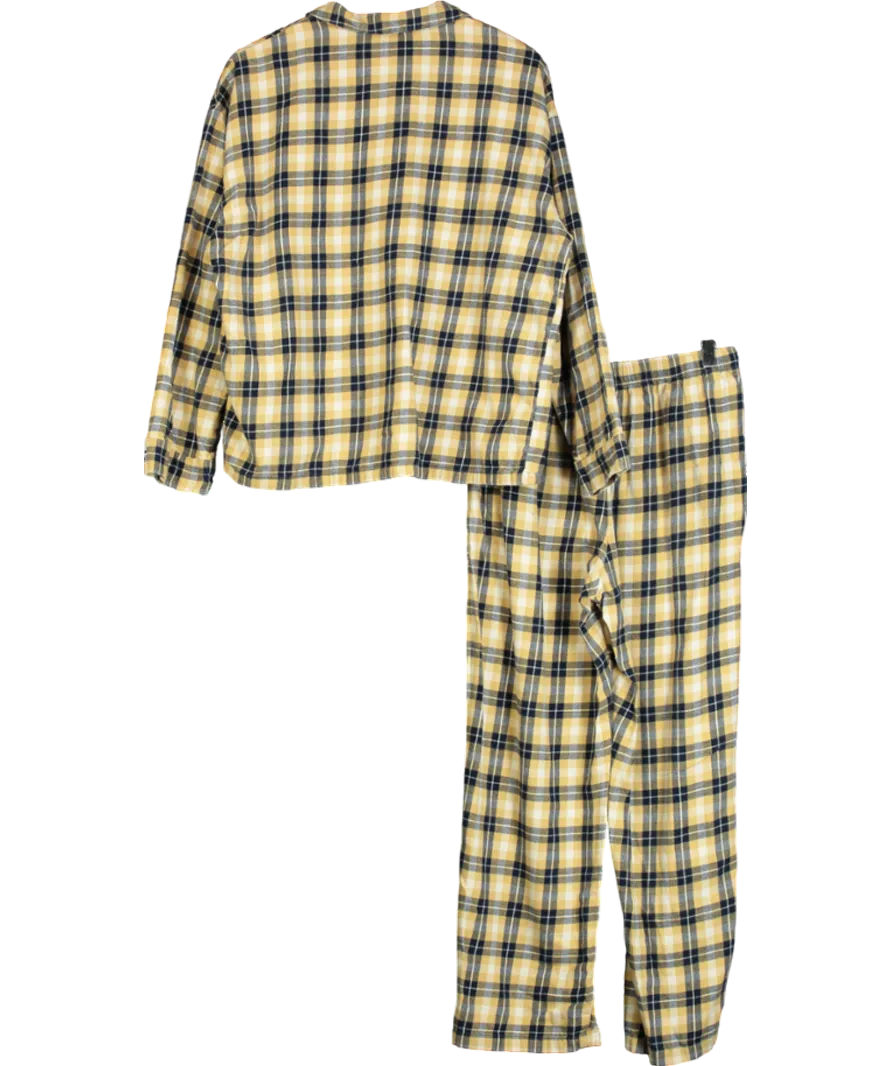 Uniqlo Yellow And Blue Check Pyjamas UK S