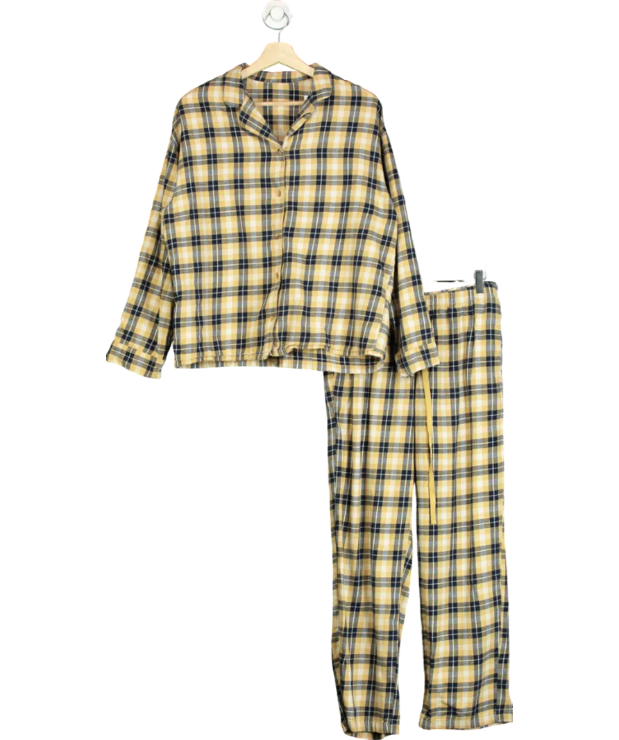 Uniqlo Yellow And Blue Check Pyjamas UK S
