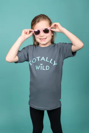 Unisex Organic Cotton 'Totally Wild' slogan T-shirt - Grey
