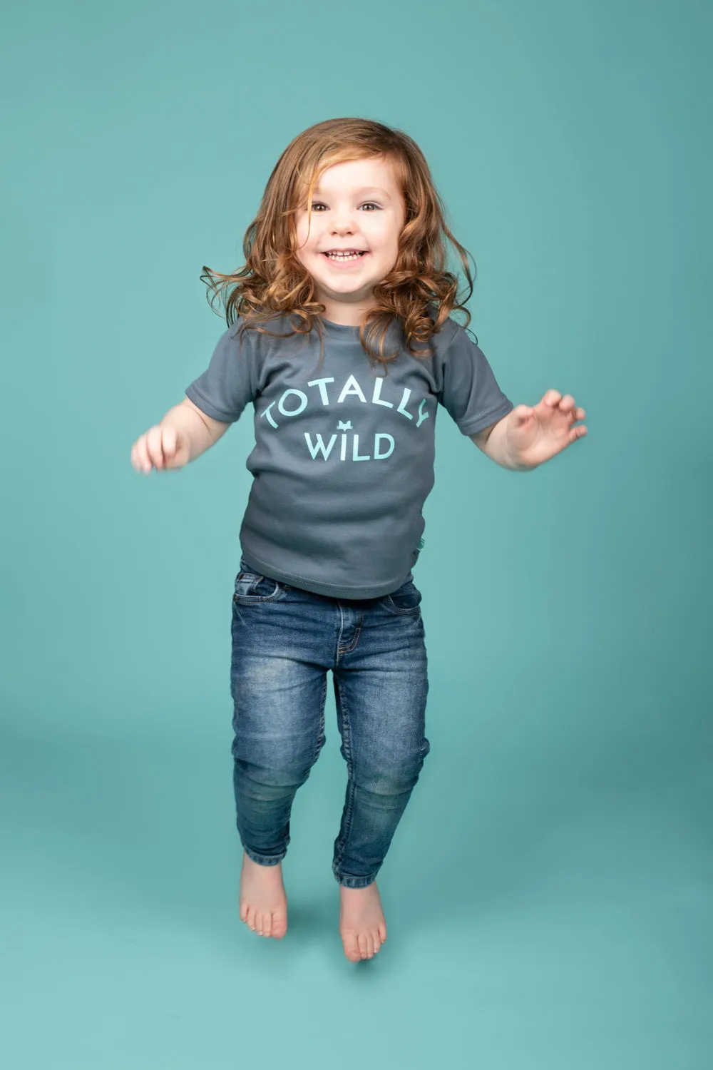 Unisex Organic Cotton 'Totally Wild' slogan T-shirt - Grey