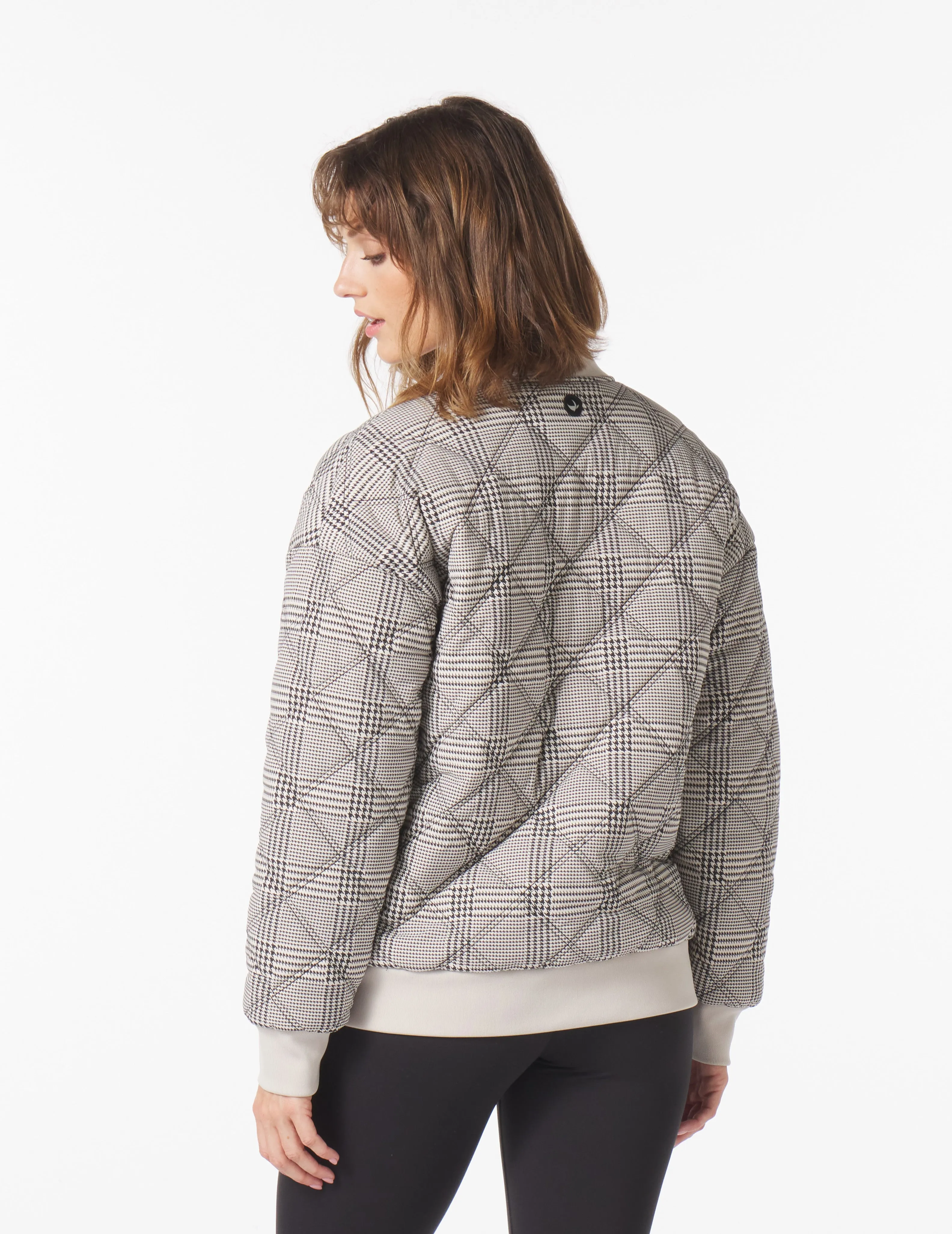 Varsity Jacket: Oatmilk/Black Glen Plaid