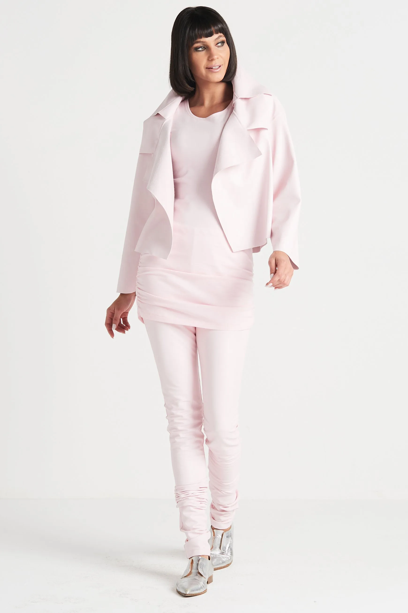 Vegan Leather Triple Collar Jacket