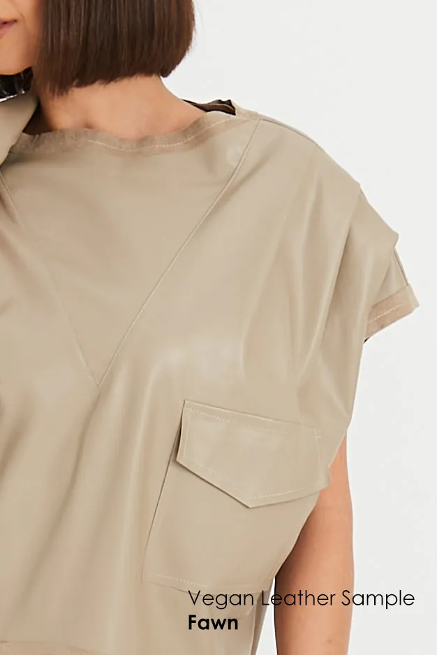 Vegan Leather Triple Collar Jacket