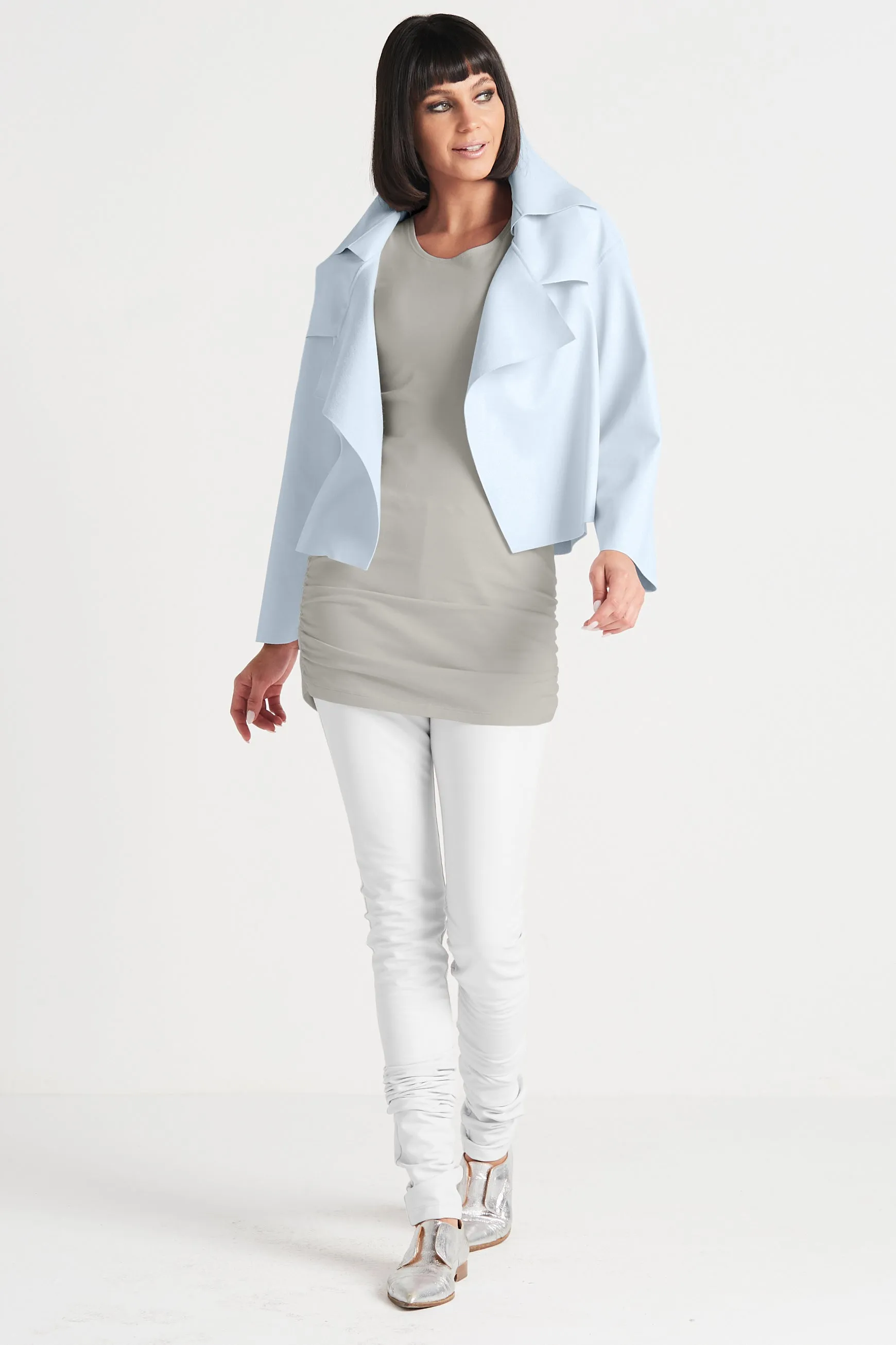 Vegan Leather Triple Collar Jacket