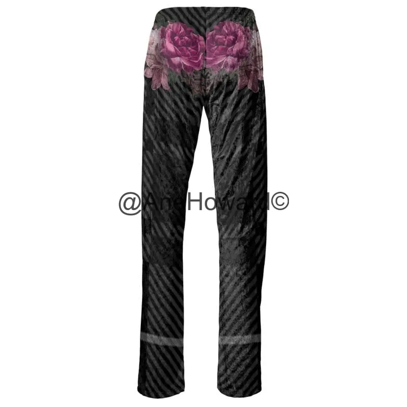 Velvet Women's Trousers Tartan Floral