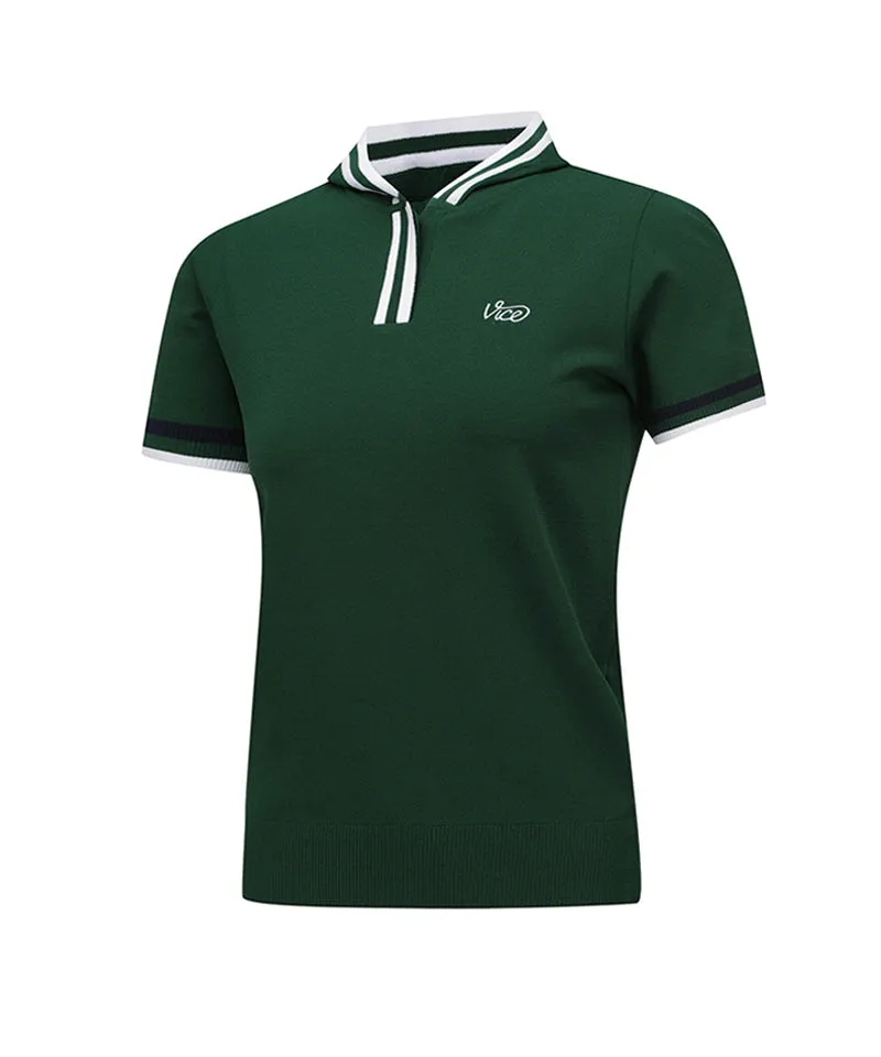 Vice Golf Atelier Women Mini Hoodie Short Sleeve Sweater - Green