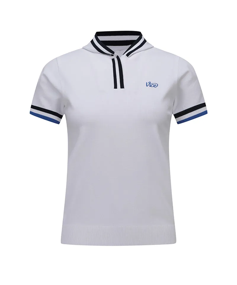 Vice Golf Atelier Women Mini Hoodie Short Sleeve Sweater - White