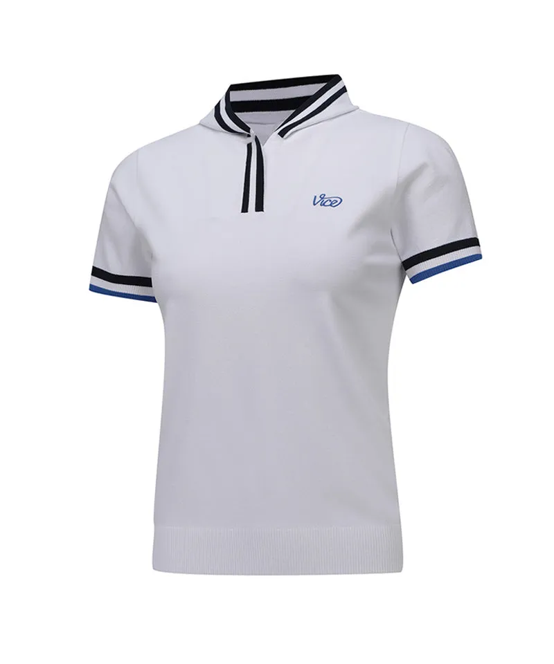 Vice Golf Atelier Women Mini Hoodie Short Sleeve Sweater - White