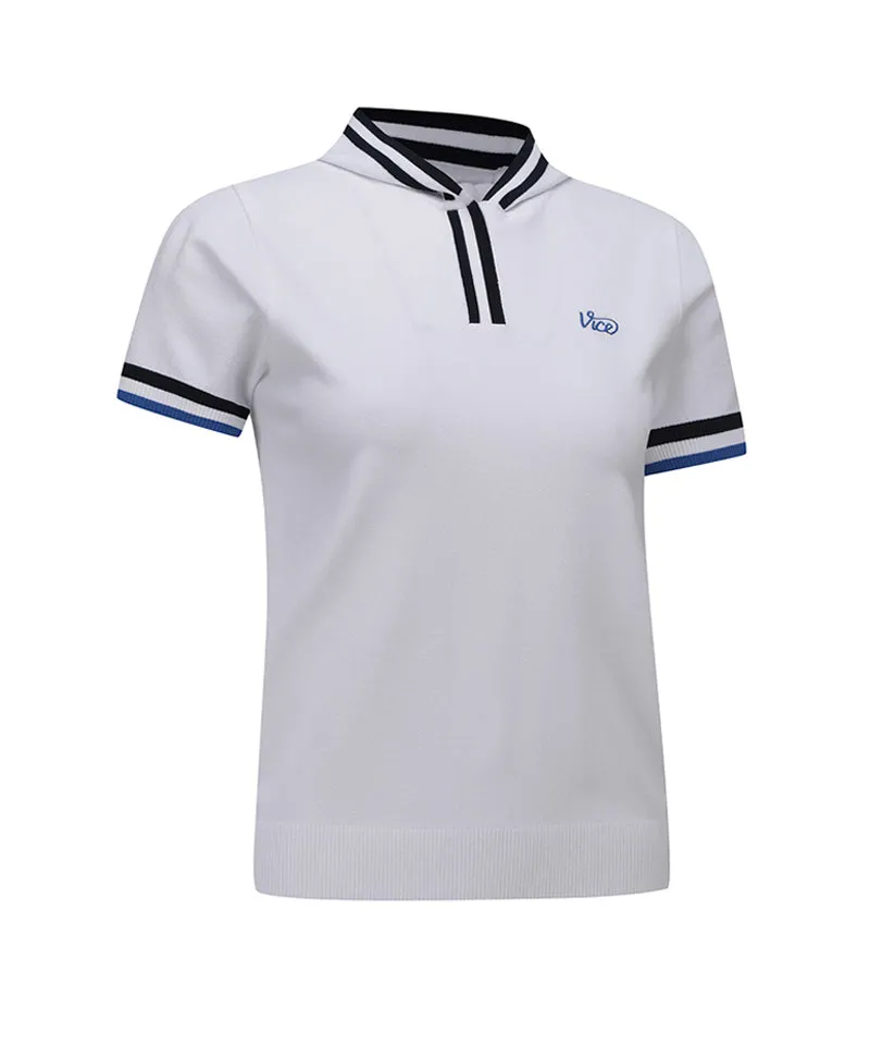 Vice Golf Atelier Women Mini Hoodie Short Sleeve Sweater - White
