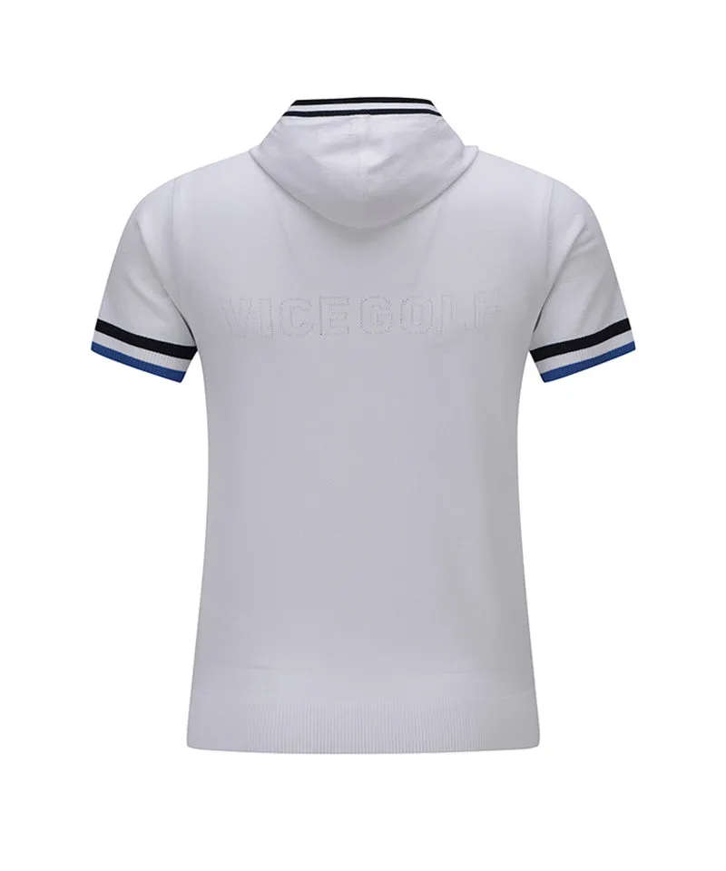 Vice Golf Atelier Women Mini Hoodie Short Sleeve Sweater - White