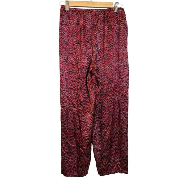 Victoria’s Secret Lounge Set XS Red Snake Print Long Sleeve Tunic Satin Pants