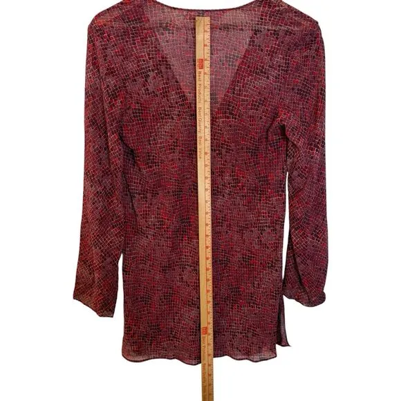 Victoria’s Secret Lounge Set XS Red Snake Print Long Sleeve Tunic Satin Pants