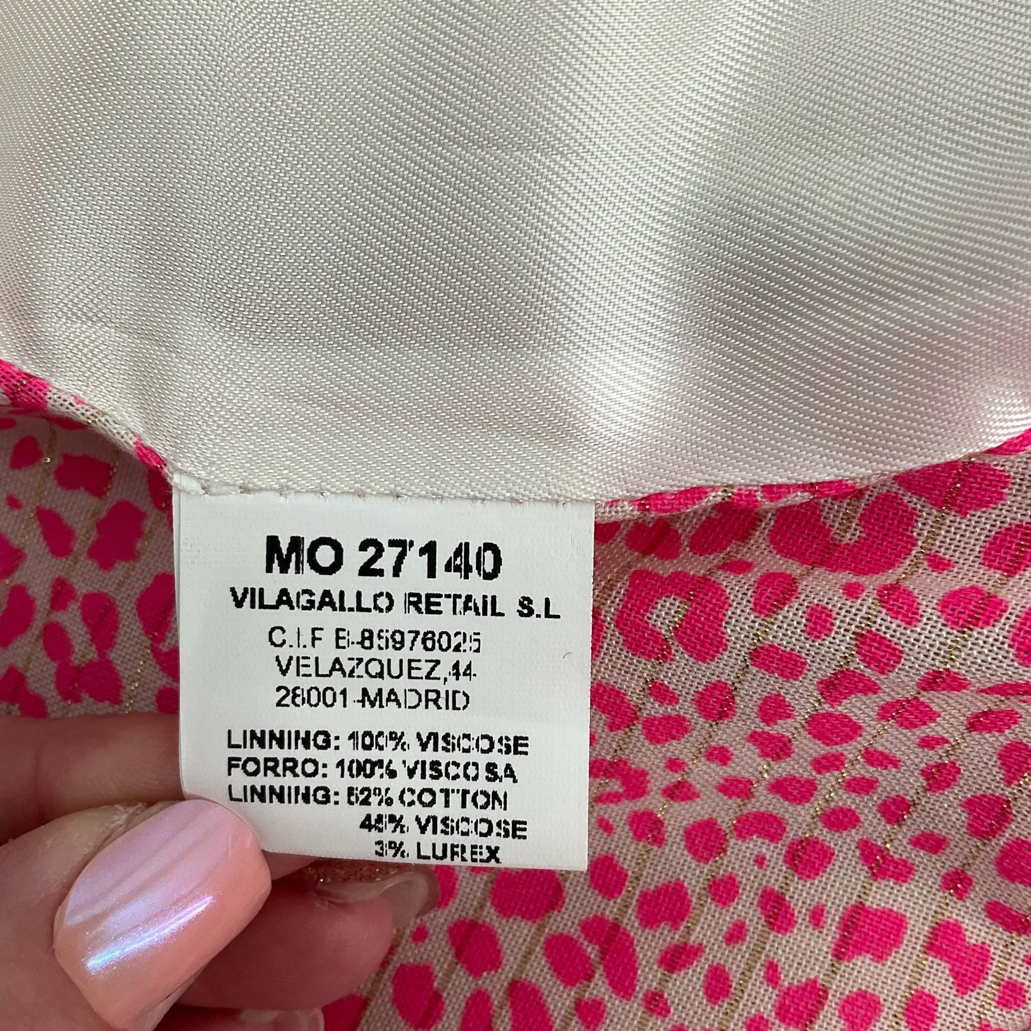 Vilagallo Jacket Size Small