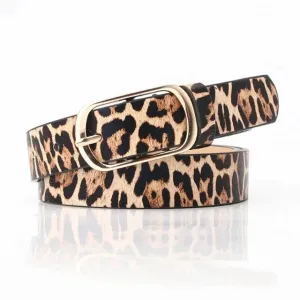 Vintage leopard snake print belt for women's clothes