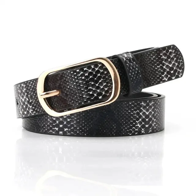 Vintage leopard snake print belt for women's clothes