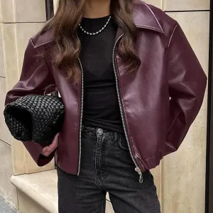 Vintage Street Leather Jacket - Autumn Chic