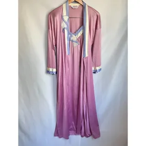 Vintage Vanity Fair Lilac Lounge Sleepwear Set Sze M P Nightgown Robe Barbiecore