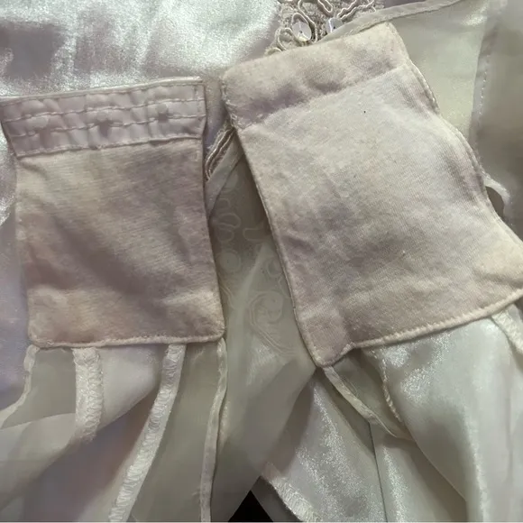 Vintage Victoria Secret Small Ivory Beaded Satin Lace Teddy Lingerie Bodysuit