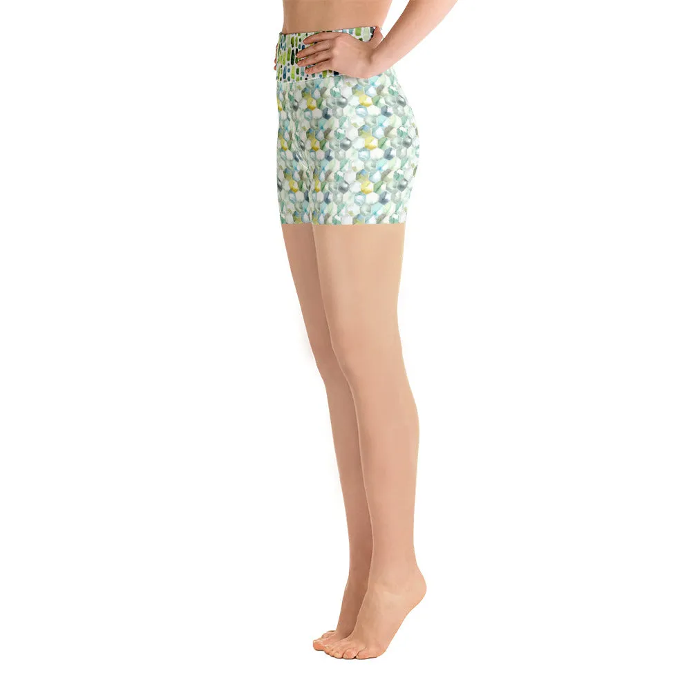 Watercolor Hexagons - Yoga Shorts