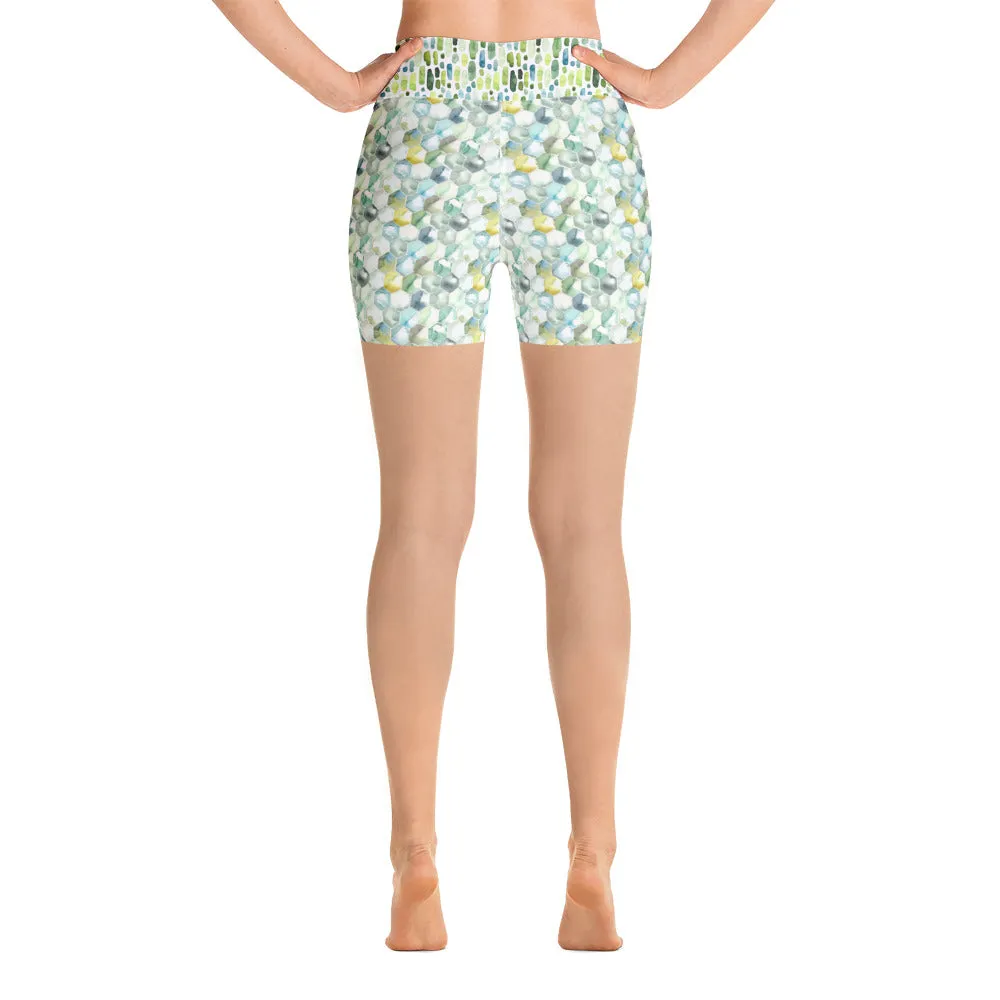 Watercolor Hexagons - Yoga Shorts