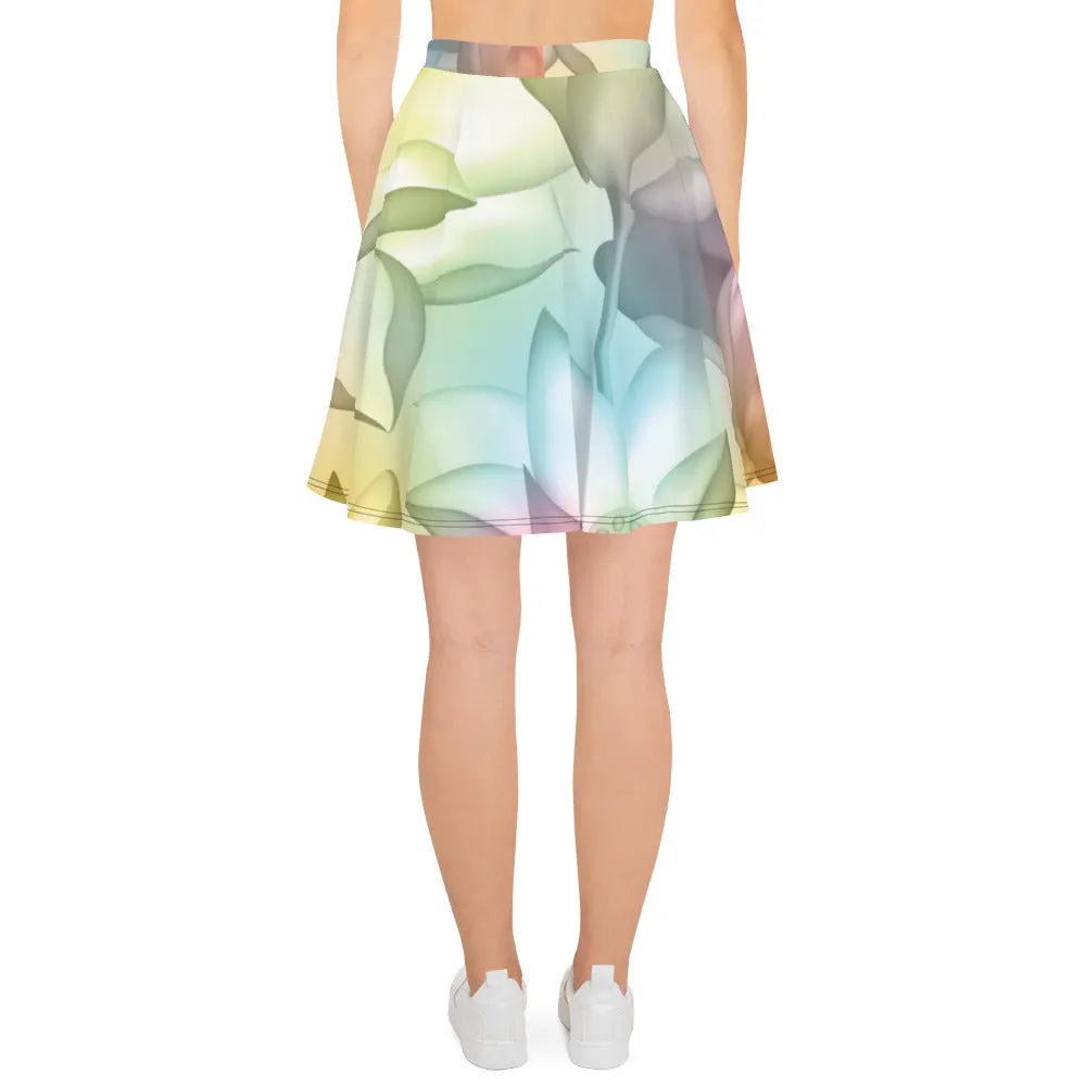 Watercolor Lotus - Skater Skirt
