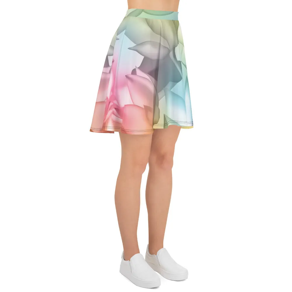 Watercolor Lotus - Skater Skirt