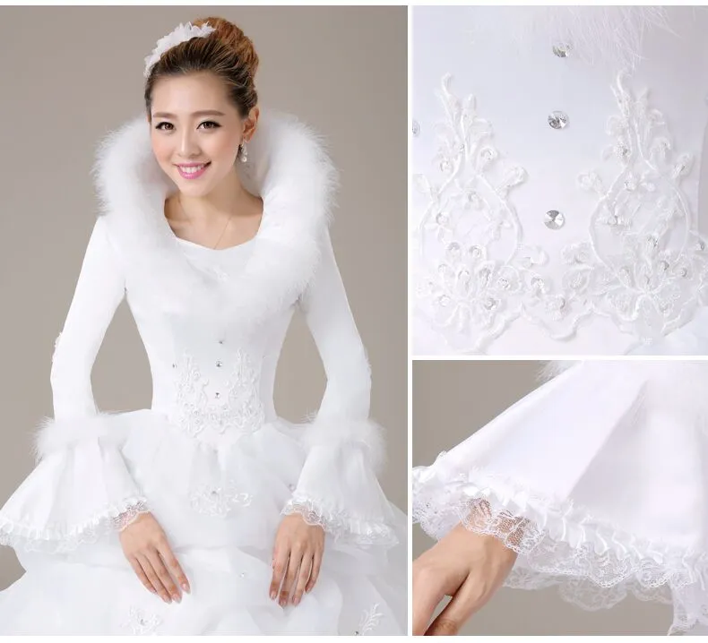 Wedding Dresses Winter Warm Long Sleeves Wedding Gowns