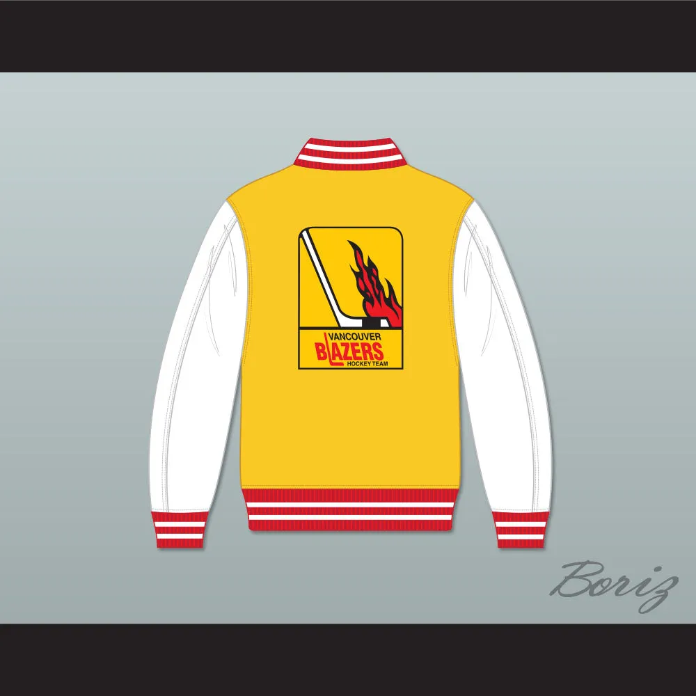 WHA Vancouver Blazers Yellow and White Varsity Letterman Jacket-Style Sweatshirt 1