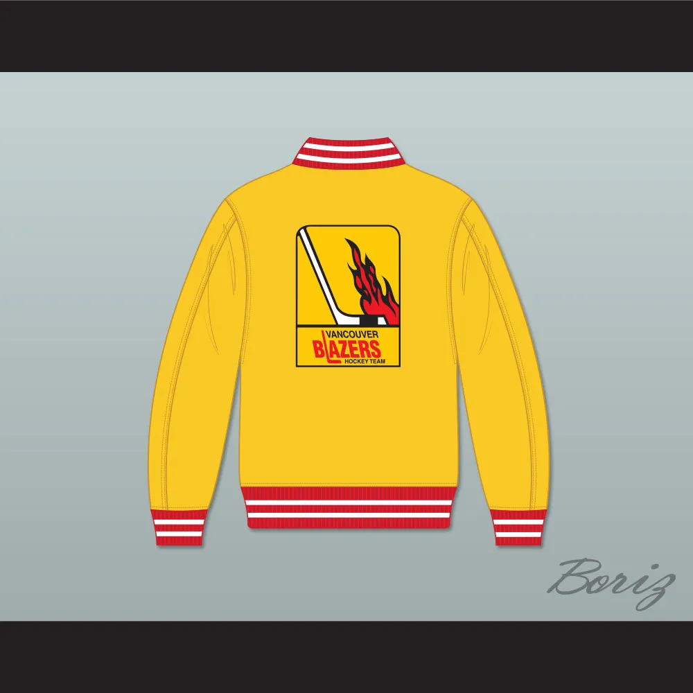WHA Vancouver Blazers Yellow Varsity Letterman Jacket-Style Sweatshirt 2