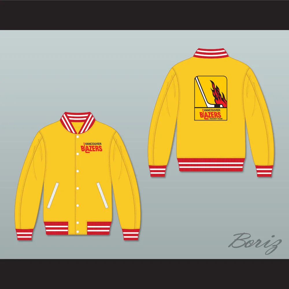 WHA Vancouver Blazers Yellow Varsity Letterman Jacket-Style Sweatshirt 2